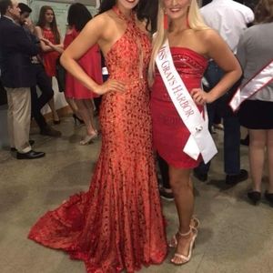 ❤ Jovani Red Lace Pageant Gown❤